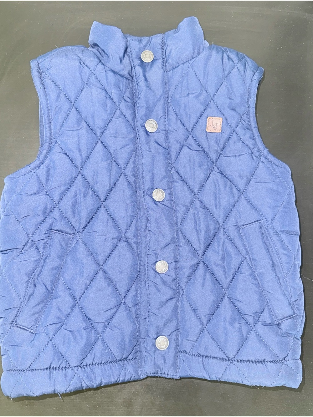Janie and Jack Quilted Vest - Blue, Toddler Size 2T